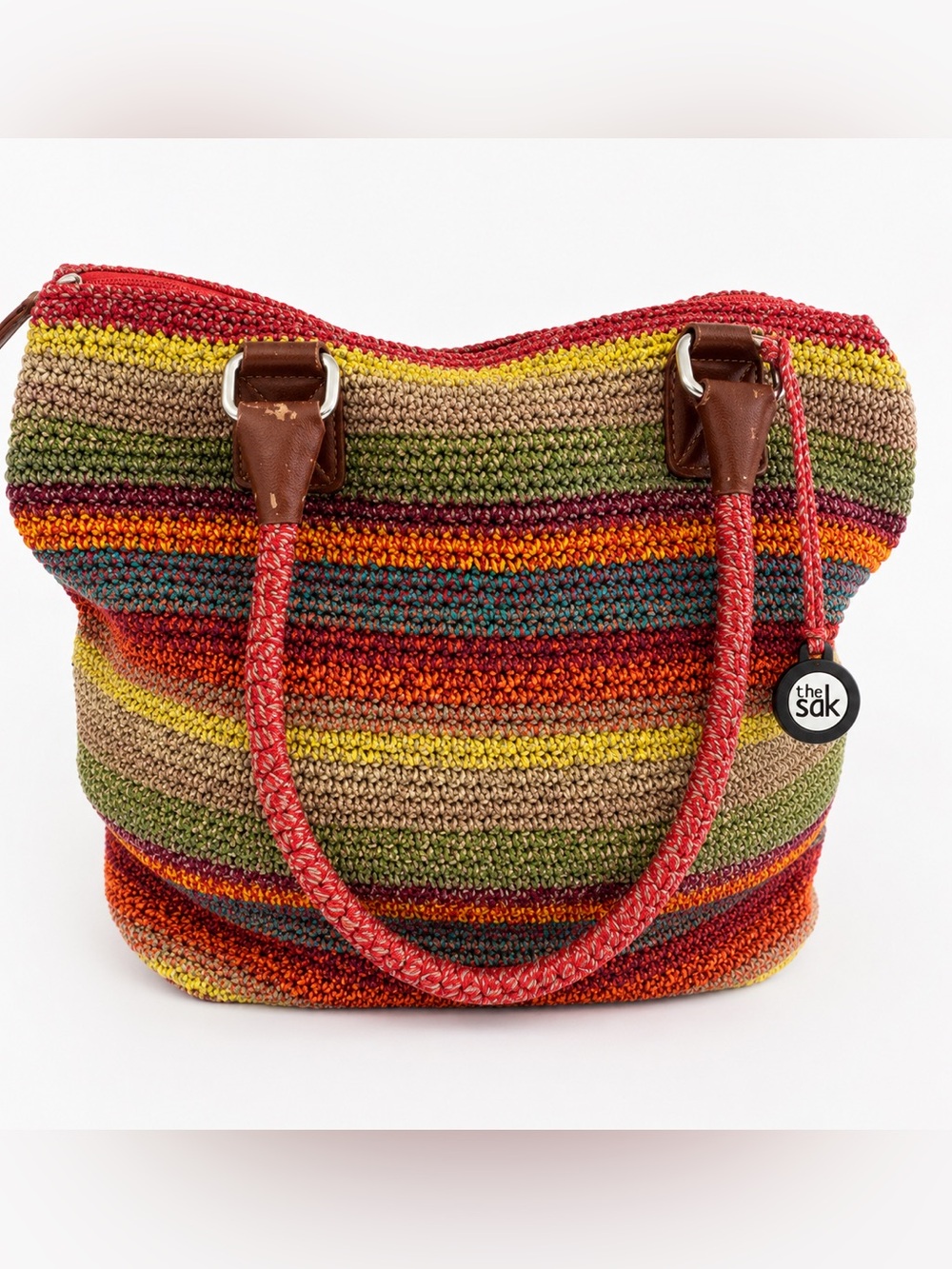 The Sak Multicolor Striped Tote - Red, Olive & Rust - Picture 7 of 8